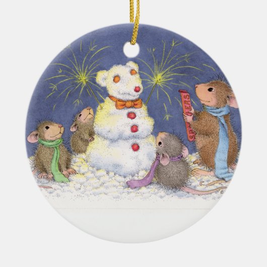 House-Mouse Design® - kerstversiering Keramisch Ornament (Voorkant)
