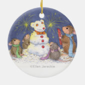 House-Mouse Design® - kerstversiering Keramisch Ornament (Achterkant)