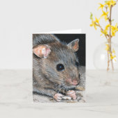 House Mouse Painting Note Kaart (Gele Bloem)