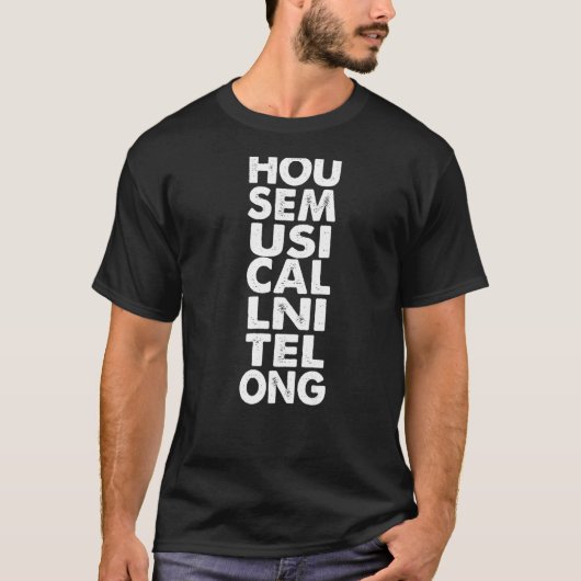 House Music All Night Long EDM DJ T-shirt (Voorkant)