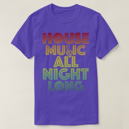 House Music All Night Long Trippy Techno EDM Rave T-shirt (Design voorkant)
