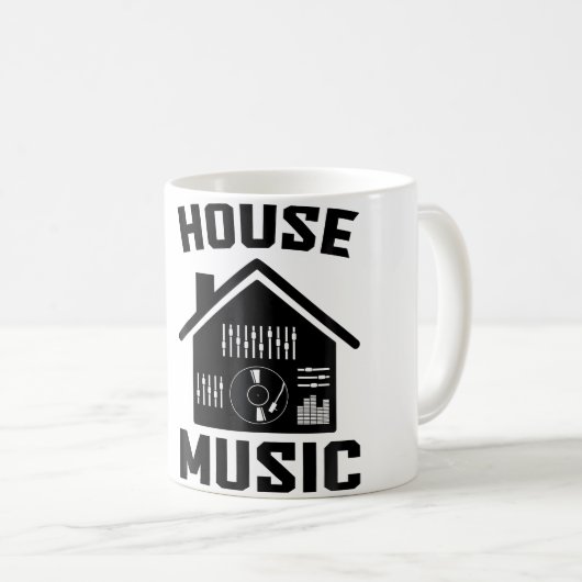 House Music Edm Rave Dj House Koffiemok (Voorkant rechts)