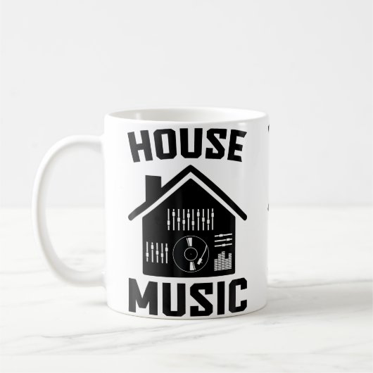 House Music Edm Rave Dj House Koffiemok (Links)