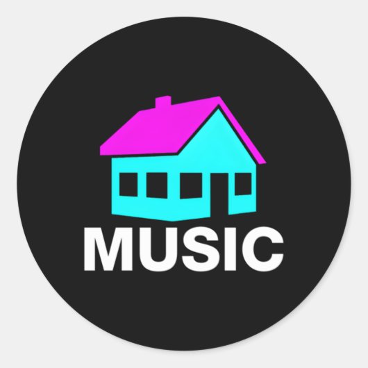 House Music Edm Rave Ronde Sticker (Voorkant)