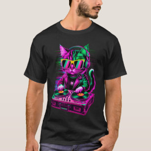 House Music Festival Kat DJ Techno Rave EDM Kitty T-shirt
