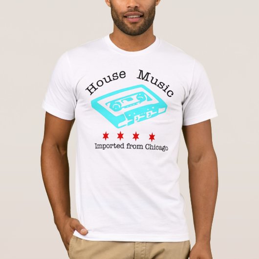 House Music geïmporteerd vanuit Chicago mannen, ge T-shirt (Voorkant)