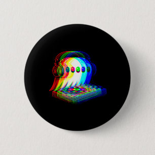 House Music Ghost DJ Optical Illusion Edm Hallowee Ronde Button 5,7 Cm