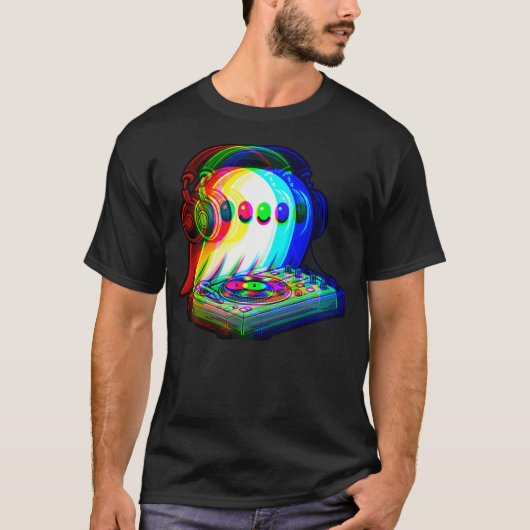 House Music Ghost DJ Optical Illusion Edm Hallowee T-shirt (Voorkant)