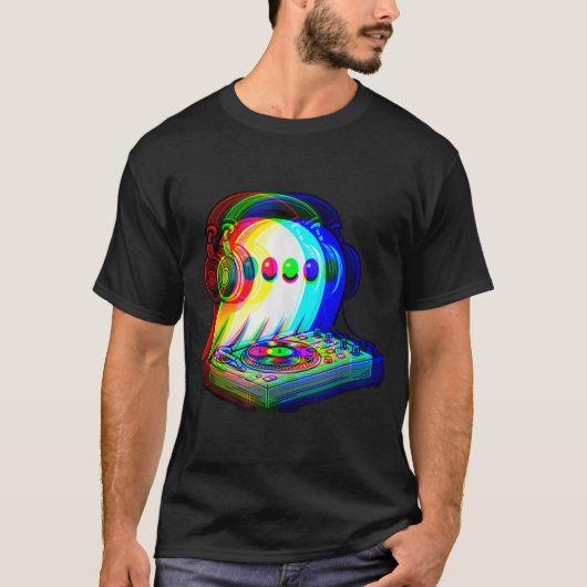 House Music Ghost DJ Optical Illusion EDM T-shirt (Voorkant)