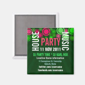 House Music Party Event Promotion Magnet (Voorkant / Achterkant)