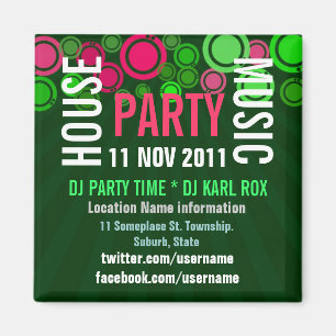 House Music Party Event Promotion Magnet