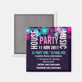 House Music Party Event Promotion Magnet (Voorkant / Achterkant)