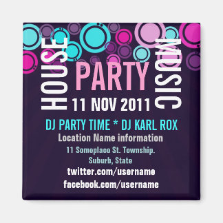 House Music Party Event Promotion Magnet
