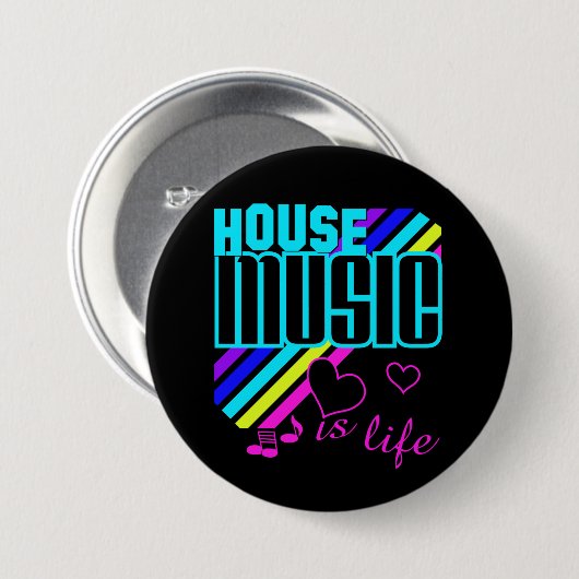 House Music Ronde Button 7,6 Cm (Voorkant /achterkant)