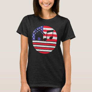House Music - Vintage Usa Vlag Zonsondergang Edm D T-shirt