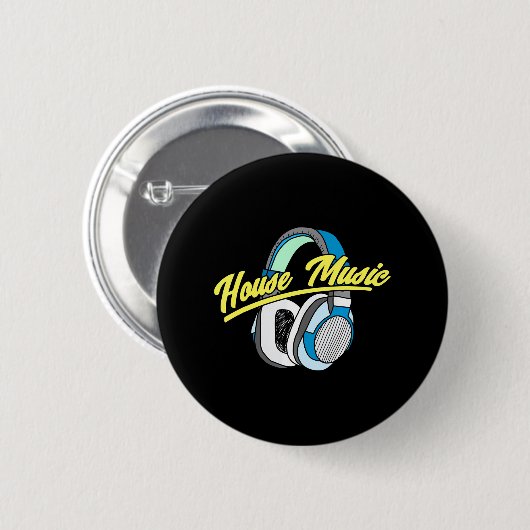 House Muziek DJ Platenspeler Hoofdtelefoon Ronde Button 5,7 Cm (Voorkant /achterkant)