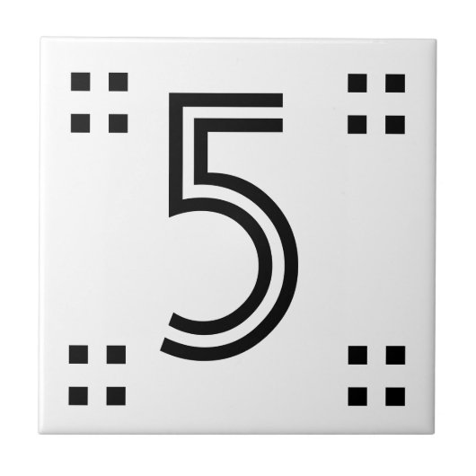 House Number - Art Deco Tegeltje (Voorkant)