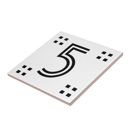 House Number - Art Deco Tegeltje (Zijkant)