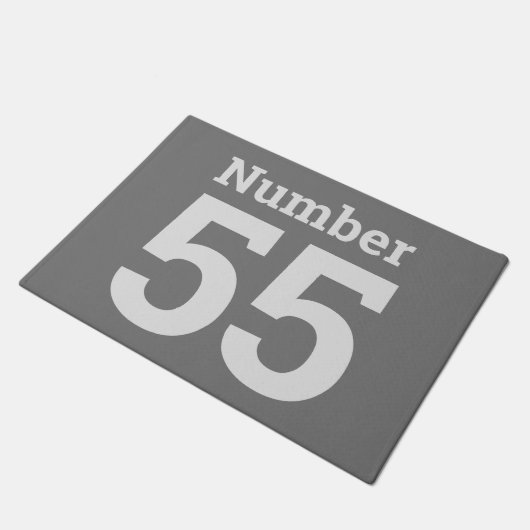 House Number in Bold on a Doormat Deurmat (Schuin)