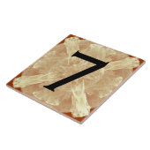 House Number met  kant keramische tegel Tegeltje (Zijkant)