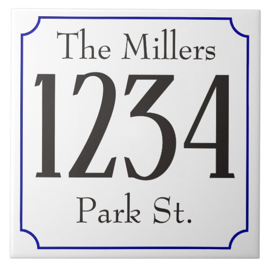 House Number met Street and Name Tegeltje (Voorkant)