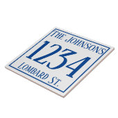 House Number met Street & Name Ceramic Tile Tegeltje (Zijkant)