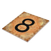 House Number on Oranje kant keramische tegel Tegeltje (Zijkant)