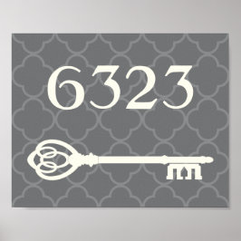 House Number Quatrefoil Housewarming Gift Poster