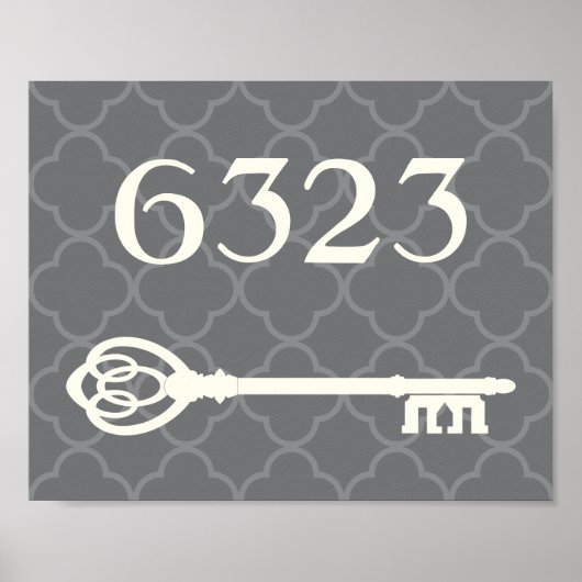 House Number Quatrefoil Housewarming Gift Poster (Voorkant)