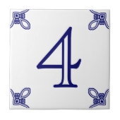 House Number - Spaans blauw op wit Tegeltje (Voorkant)