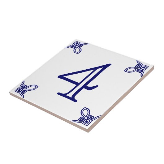 House Number - Spaans blauw op wit Tegeltje (Zijkant)