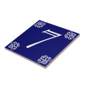House Number - Spaans White op Blue Tegeltje (Zijkant)