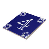 House Number - Spaans White op Blue Tegeltje (Zijkant)