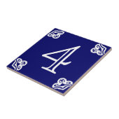 House Number - Spaans White op Blue Tegeltje (Zijkant)