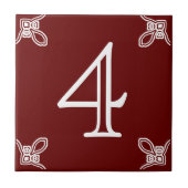 House Number - Spaans White op Brown Tile Tegeltje (Voorkant)