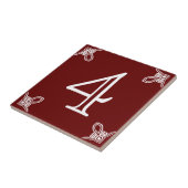 House Number - Spaans White op Brown Tile Tegeltje (Zijkant)