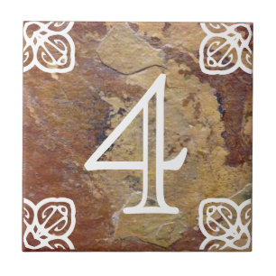 House Number - Spaans wit op de late kant Tegeltje