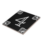 House Number - Spaans wit op zwart Tegeltje (Zijkant)