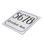House Number with Street - Blue lijst Tegeltje (Zijkant)