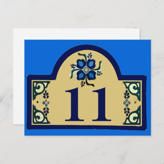 House Numbers Change Text Briefkaart (Voorkant / Achterkant)