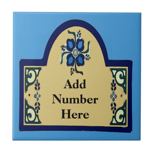 House Numbers Change Text Tegel Tegeltje (Voorkant)