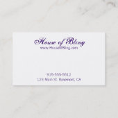 House of Bling Visitekaartje (Achterkant)