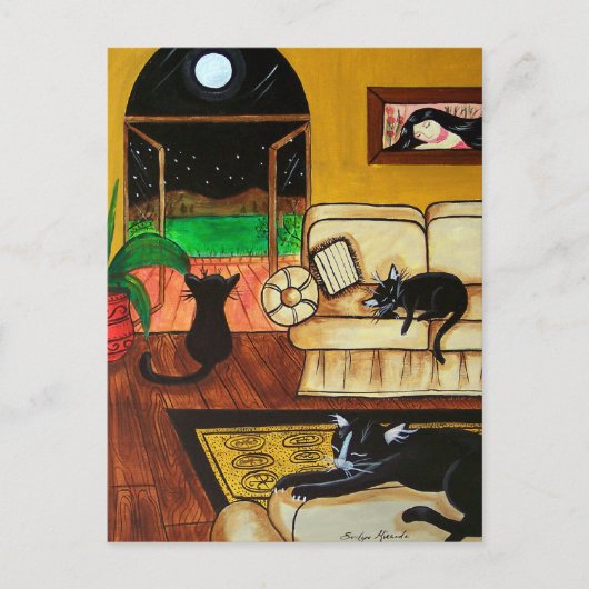 House of Cats Full Moon Briefkaart (Voorkant)