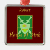 House of Dink Pickleball Crest Personalized Metalen Ornament (Voorkant)