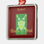 House of Dink Pickleball Crest Personalized Metalen Ornament (Links)