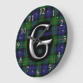 House of Gordon Letter G Monogram Clan Tartan Grote Klok (Hoek)