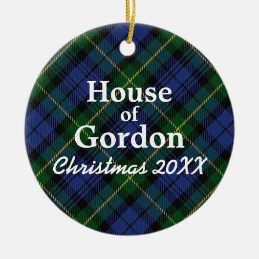 House of Gordon Scottish Tartan Keramisch Ornament (Voorkant)