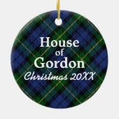 House of Gordon Scottish Tartan Keramisch Ornament (Achterkant)