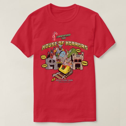 House of Horrors Rocky Point Warwick RI Kleur T-shirt (Design voorkant)