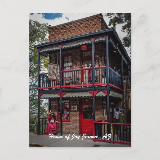 House of Joy, Jerome, AZ. Briefkaart (Voorkant)